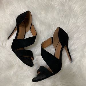 H&M black suede heels NEW never worn